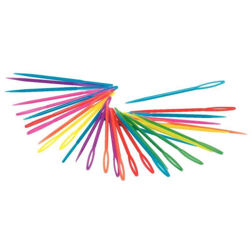 Lot de 32 aiguilles en plastique, pour carton à broder - Ma Rentrée Facile