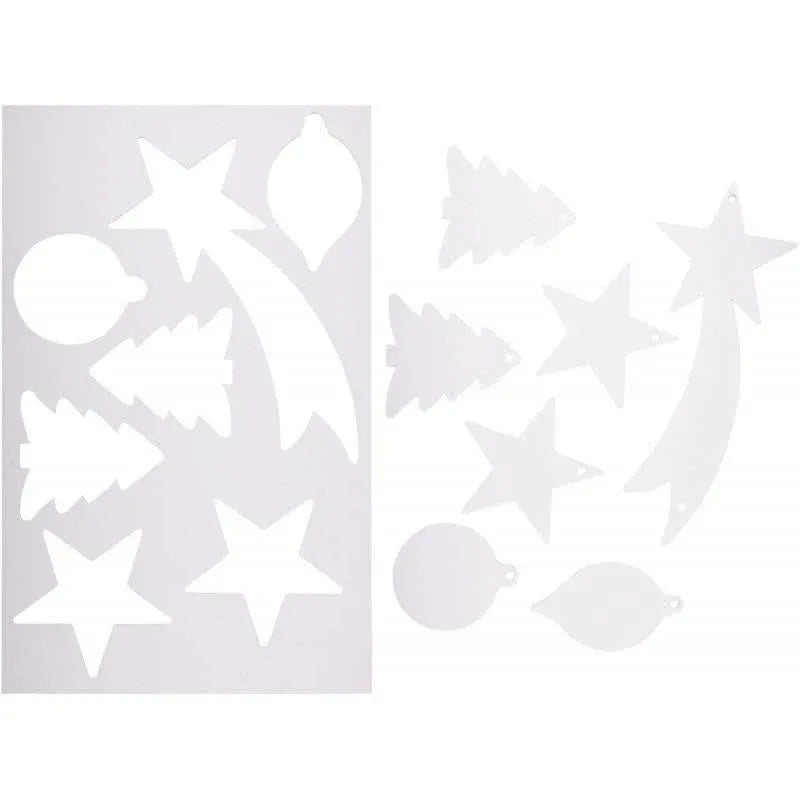 Lot de 35 suspensions de Noël en carton blanc - Ma Rentrée Facile