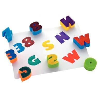Lot de 36 éponges les chiffres + les lettres - Ma Rentrée Facile