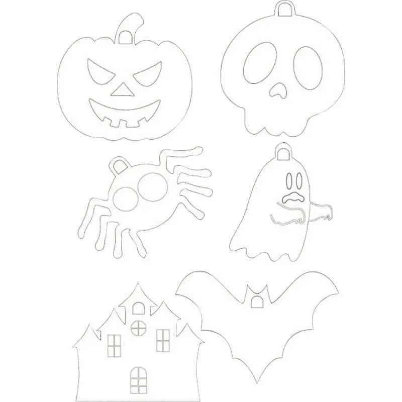 Lot de 36 suspensions Halloween en carton blanc - Ma Rentrée Facile