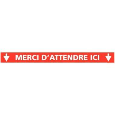 Lot de 4 bandes adhésives de marquage au sol "Merci d'attendre ici" - Ma Rentrée Facile