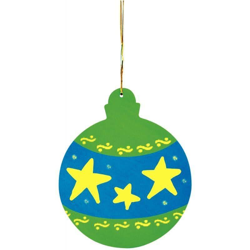 Lot de 4 grosses boules de Noël en bois, diamètre 11 cm - Ma Rentrée Facile