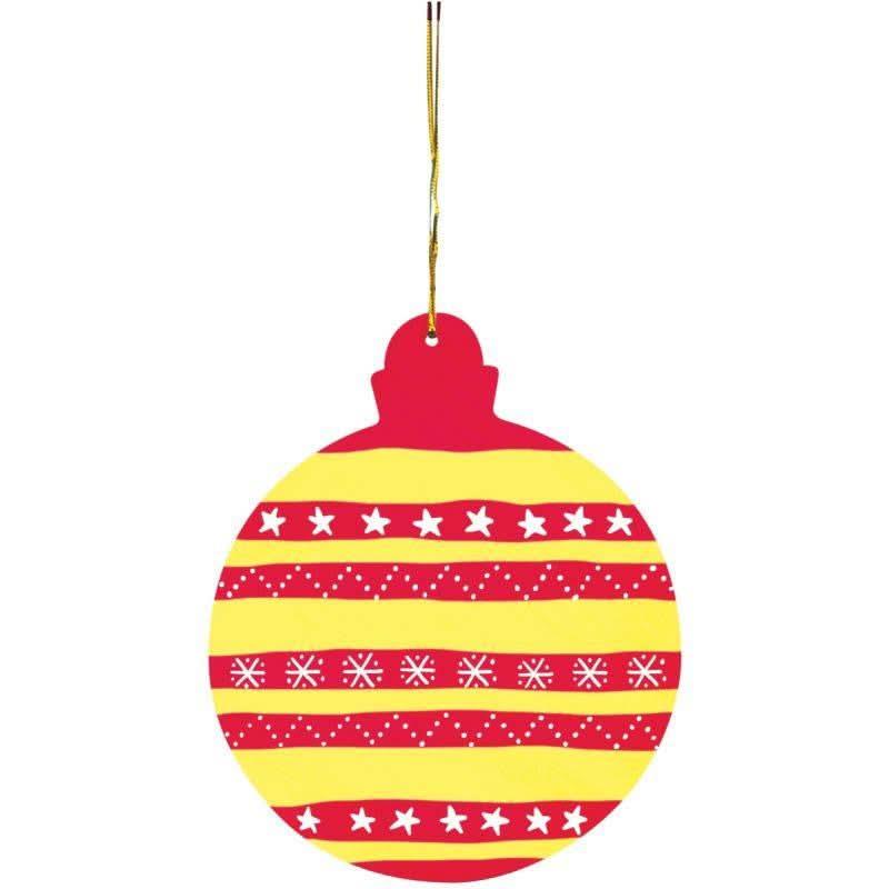 Lot de 4 grosses boules de Noël en bois, diamètre 11 cm - Ma Rentrée Facile