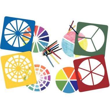 Lot de 4 pochoirs cercles et fractions - Ma Rentrée Facile