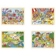 Lot de 4 puzzles à cadre en bois 24 pièces, les loisirs - Ma Rentrée Facile