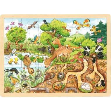 Lot de 4 puzzles à cadre en bois 96 pièces, thèmes divers n°1 - Ma Rentrée Facile