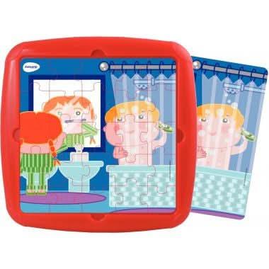 Lot de 4 puzzles à cadres de 25 pièces "La journée d'un enfant" MINILAND - Ma Rentrée Facile