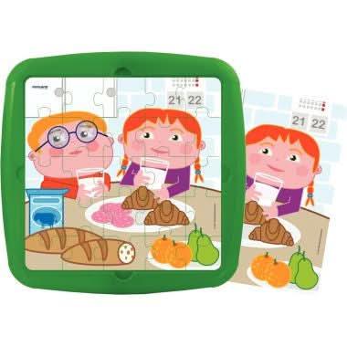 Lot de 4 puzzles à cadres de 25 pièces "La journée d'un enfant" MINILAND - Ma Rentrée Facile