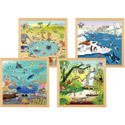 Lot de 4 puzzles en bois 49 pièces, les animaux - Ma Rentrée Facile