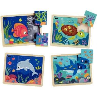 Lot de 4 puzzles les animaux de la mer Nathan - Ma Rentrée Facile