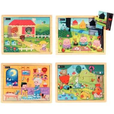 Lot de 4 puzzles 6 et 9 pièces les contes n°1 Nathan - Ma Rentrée Facile
