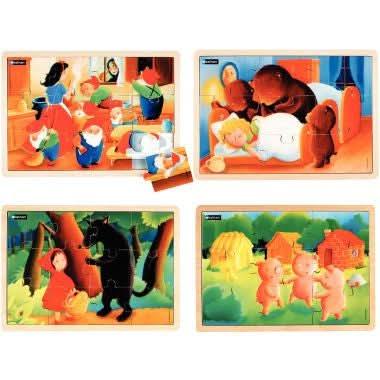 Lot de 4 puzzles9 et 12 pièces, les contes n°2 Nathan - Ma Rentrée Facile