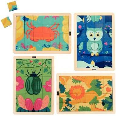 Lot de 4 puzzles magiques 24 pièces, les animaux Nathan - Ma Rentrée Facile