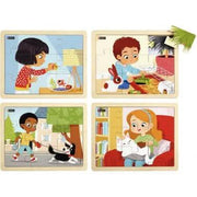 Lot de 4 puzzles 9 pièces prendre soin Nathan - Ma Rentrée Facile