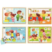 Lot de 4 puzzles 12 et 15 pièces, Tout propre! Nathan - Ma Rentrée Facile