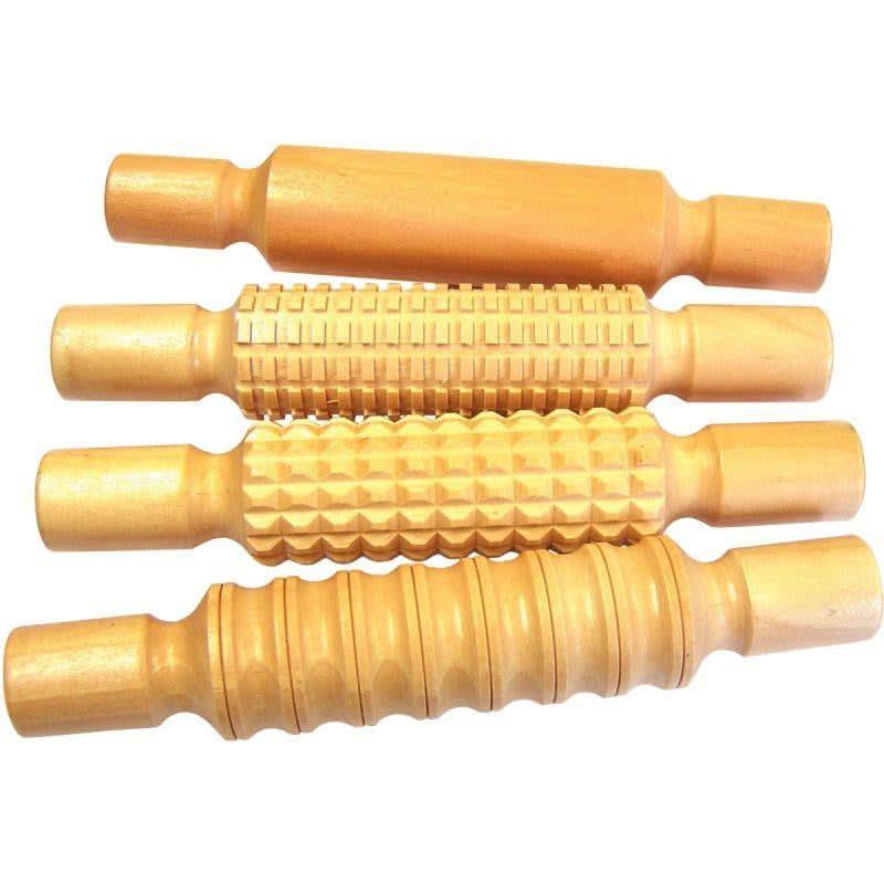 Lot de 4 rouleaux en bois à empreinte - Ma Rentrée Facile