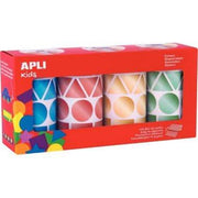 Lot de 4 rouleaux gommettes géométriques métallisées assorties - Ma Rentrée Facile