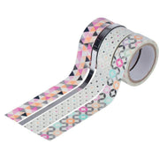 Lot de 4 rubans adhésifs métallisés argenté motifs tendance - Ma Rentrée Facile