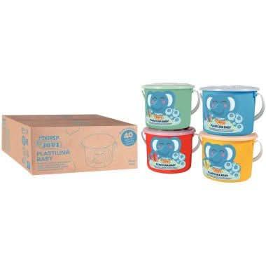 Lot de 4 seaux - 40 pains de 38 g de Plastilina - Ma Rentrée Facile