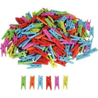 Lot de 450 mini pinces à linge colorées - Ma Rentrée Facile