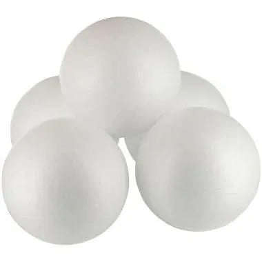 Lot de 5 boules en styropor blanches diamètre 10 cm - Ma Rentrée Facile