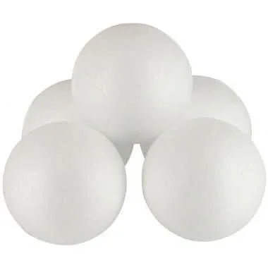Lot de 5 boules en styropor blanches, diamètre 7 cm - Ma Rentrée Facile