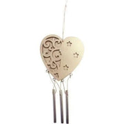 Lot de 5 carillons en bois forme coeur - Ma Rentrée Facile