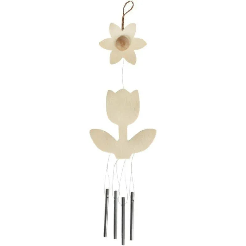 Lot de 5 carillons fleurs en bois - Ma Rentrée Facile