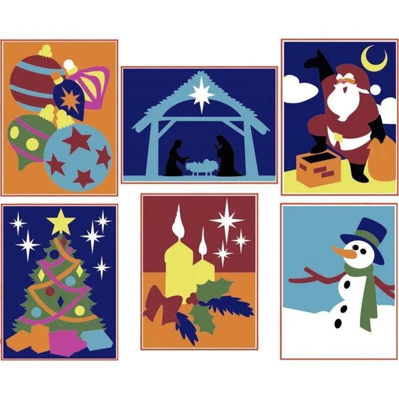 Lot de 6 cartes adhésives Noël à décorer - Ma Rentrée Facile