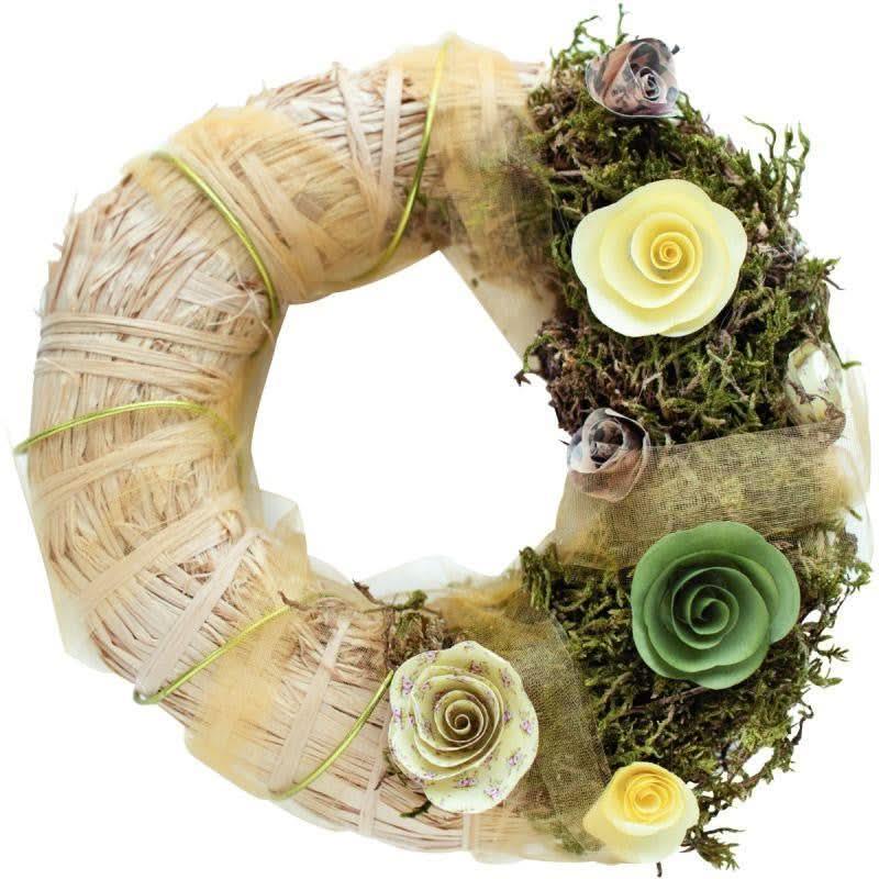 Lot de 5 couronnes en raphia, diamètre 20 cm - Ma Rentrée Facile