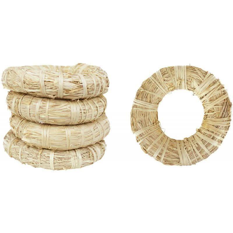 Lot de 5 couronnes en raphia, diamètre 20 cm - Ma Rentrée Facile