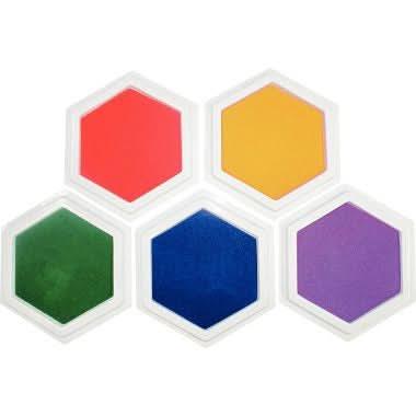 Lot de 5 encreurs diamètre 16cm, 5 couleurs assorties - Ma Rentrée Facile