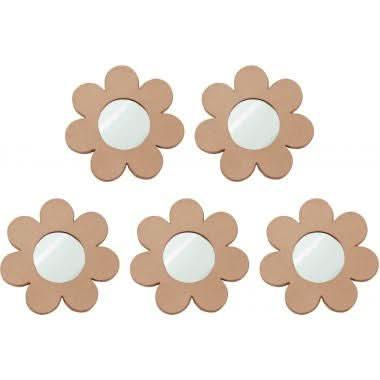 Lot de 5 miroirs forme fleur en carton diamètre 17,5 cm - Ma Rentrée Facile