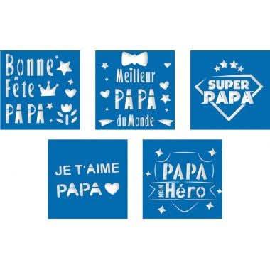 Lot de 5 pochoirs PAPA - Ma Rentrée Facile