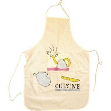 Lot de 5 tabliers pour adultes en coton écru - Ma Rentrée Facile