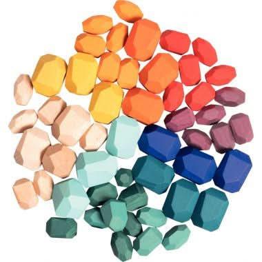 Lot de 54 pierres en bois à empiler - Ma Rentrée Facile