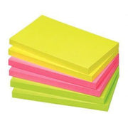 Lot 6 blocs de 80 feuilles de notes repositionnables 75x125 mm couleurs vives assorties - Ma Rentrée Facile
