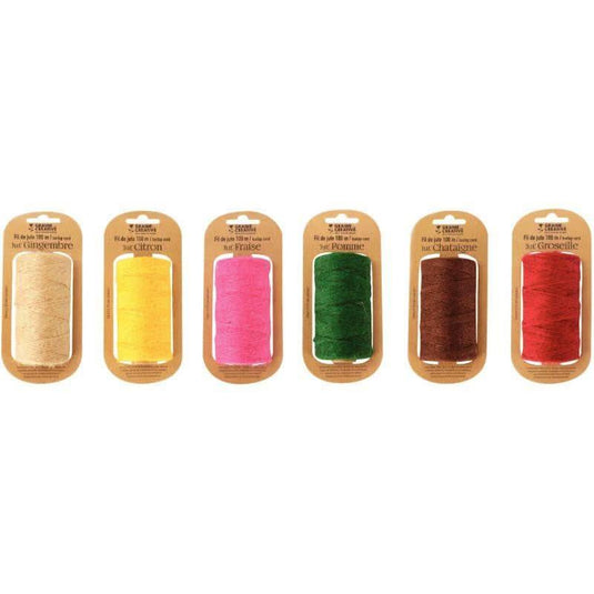 Lot de 6 bobines de fil de jute 100mx2mm - Ma Rentrée Facile