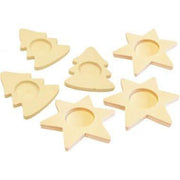 Lot de 6 bougeoirs sapins + étoiles assortis - Ma Rentrée Facile