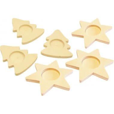 Lot de 6 bougeoirs sapins + étoiles assortis - Ma Rentrée Facile