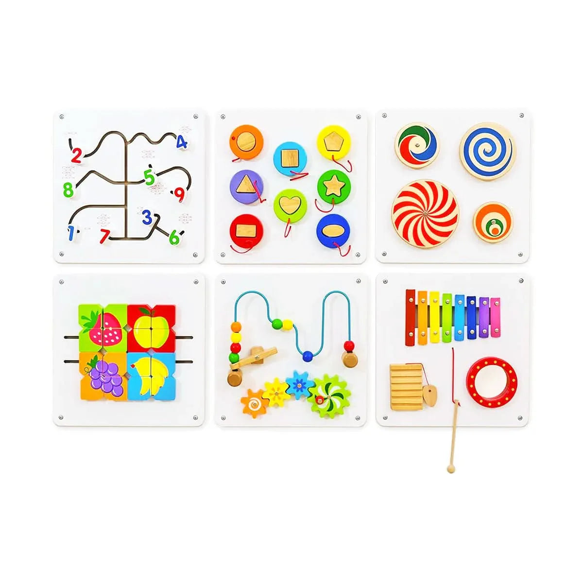 Lot de 6 panneaux d'activités muraux, modèle n°1 - Ma Rentrée Facile