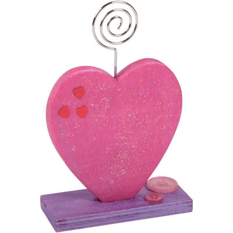 Lot de 6 porte-photos en bois forme coeur - Ma Rentrée Facile