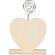 Lot de 6 porte-photos en bois forme coeur - Ma Rentrée Facile