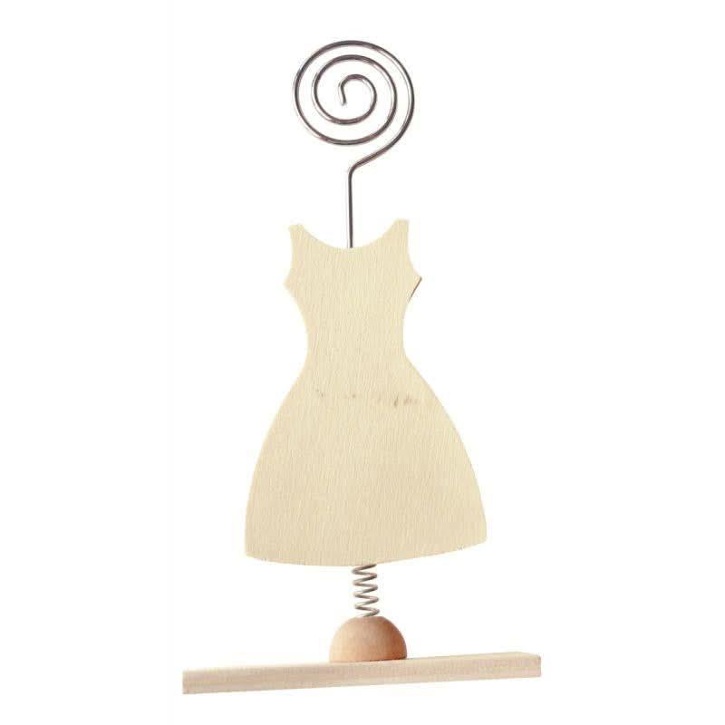 Lot de 6 porte-photos en bois forme robe - Ma Rentrée Facile