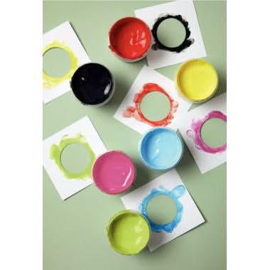 Lot de 6 pots 100ml de peinture aux doigts pour textile, couleurs classiques - Ma Rentrée Facile