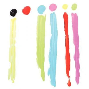 Lot de 6 pots 100ml de peinture aux doigts pour textile, couleurs classiques - Ma Rentrée Facile