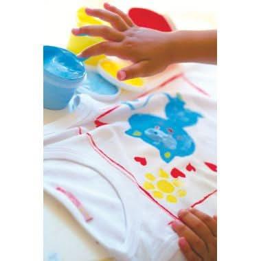 Lot de 6 pots 100ml de peinture aux doigts pour textile couleurs nacrées - Ma Rentrée Facile