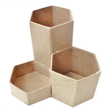 Lot de 6 pots à crayons en carton, 3 compartiments - Ma Rentrée Facile