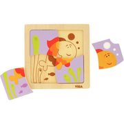 Lot de 6 puzzles 1er âge en bois, 4 pièces - Ma Rentrée Facile