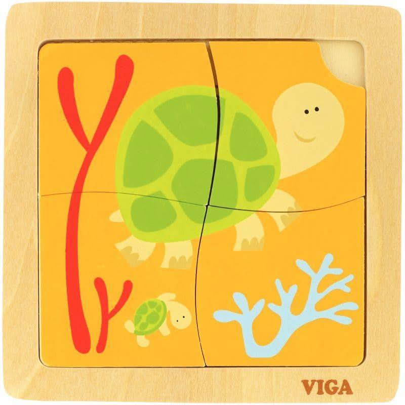 Lot de 6 puzzles 1er âge en bois, 4 pièces - Ma Rentrée Facile